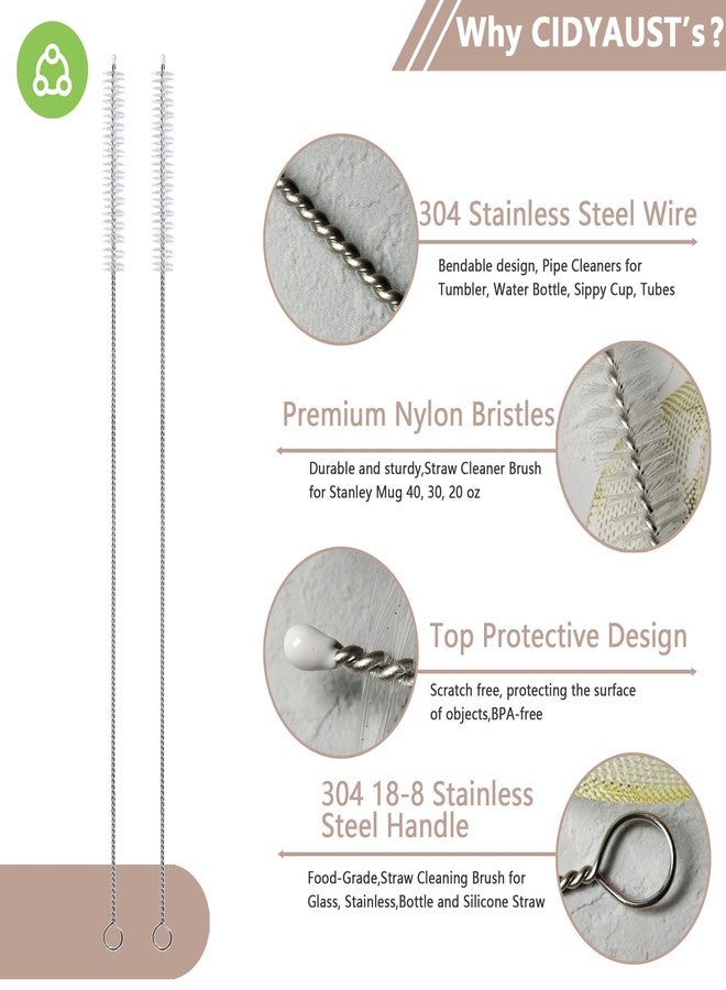 CIDYAUST Straw Brush Cleaner Extra Long 12inch, Straw Cleaners for Baby Bottles,Stainless/Glass/Metal Straws and Sippy Cups,Straw Cleaner Brush Extra Long for 40/30/20 oz Stanley Mugs. - Image 3